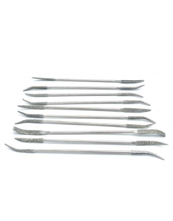 Set 10 Lime Rifflers Diamantate Elettrodeposte Doppia Testa 180mm