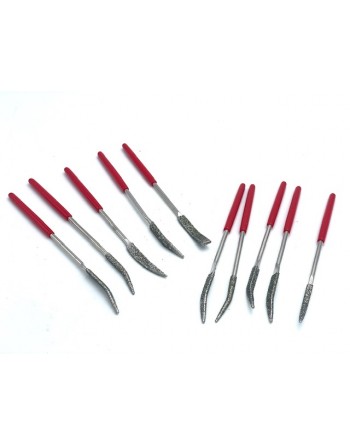 Set 10 Electroplated Diamond Rifflers 140mm