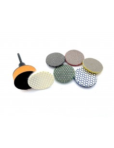 Set 6 Velcro Discs Diaface Ø 25 mm. and Soft Pad Ø25 mm. Shank 3 mm